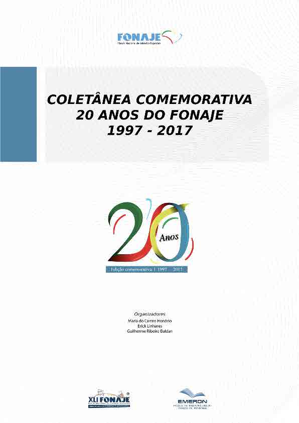 Coletânea Comemorativa 20 Anos do FONAJE 1997 - 2017